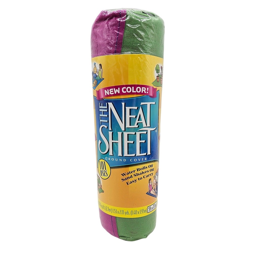 The Neat Sheet Ground Cover Picnic Beach Blanket Purple Green 55x77 New